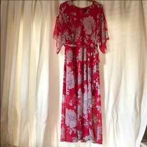 Lane Bryant fuchsia floral maxi dress Size 18 EUC
